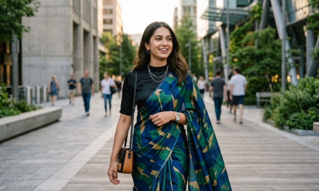 Captions for Saree Pic