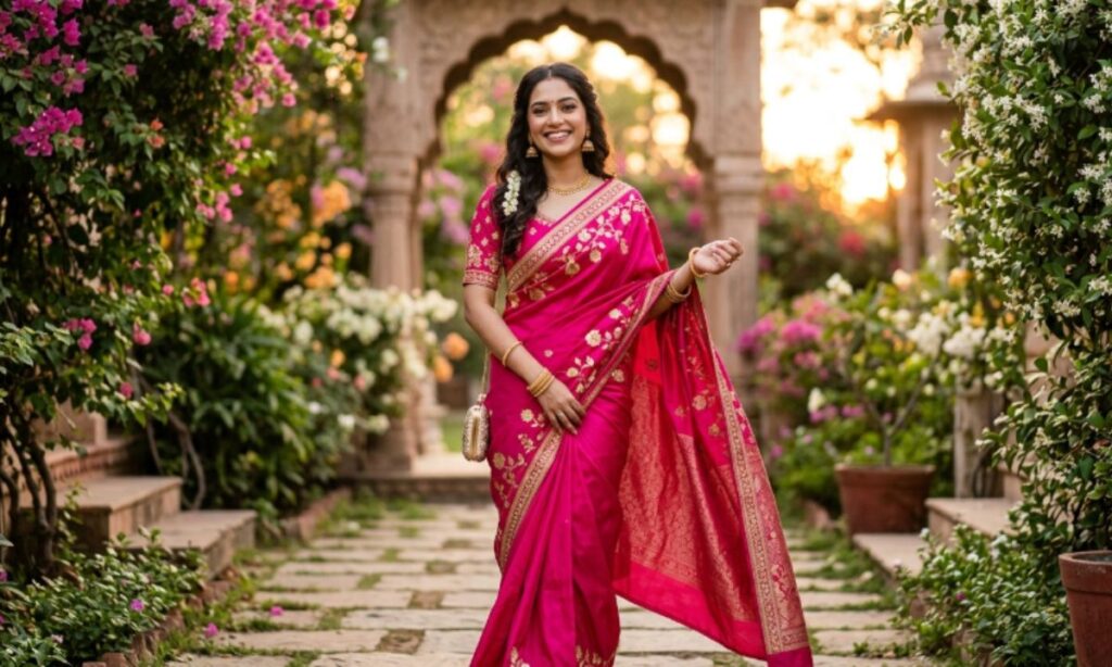 pink Saree Captions for Instagram