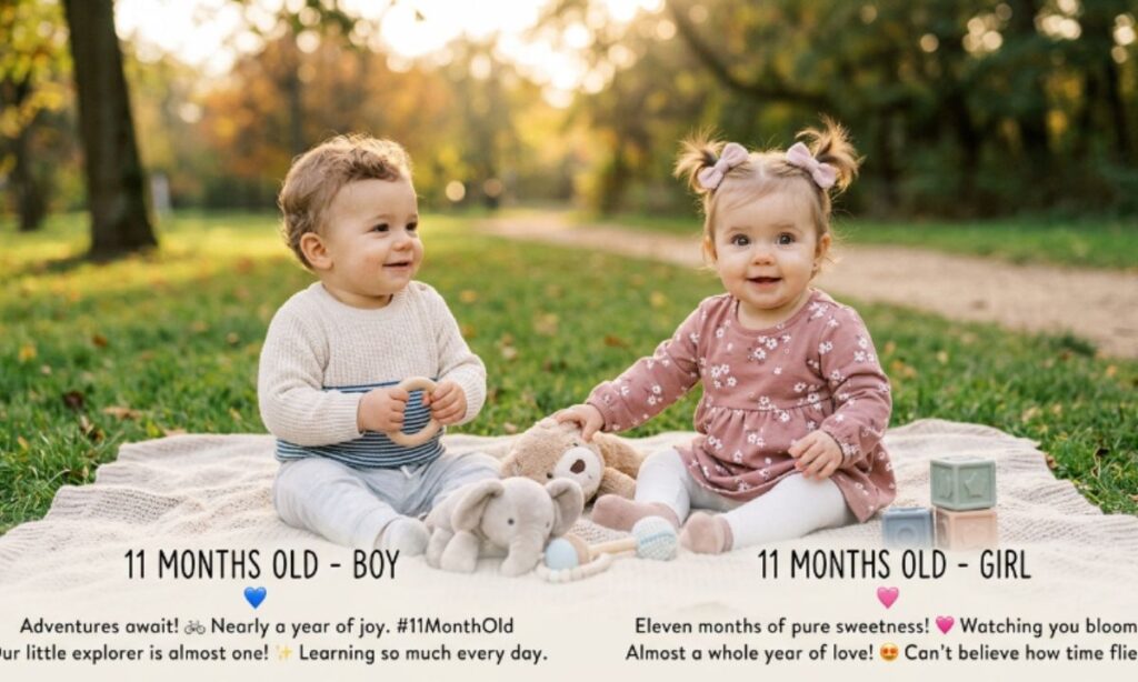 11 Month Old Baby Boy and Baby Girl Captions