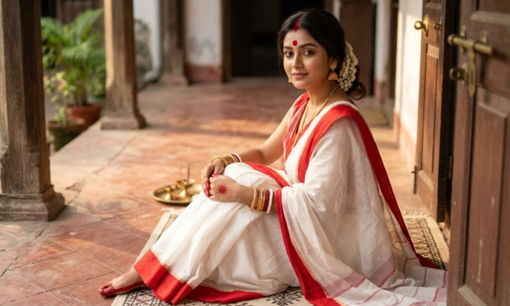 Aesthetic Bengali Captions for Saree