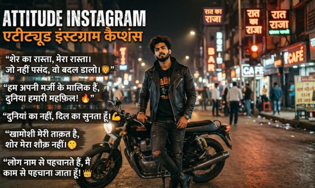 Attitude Instagram Captions For Boys in Hindi