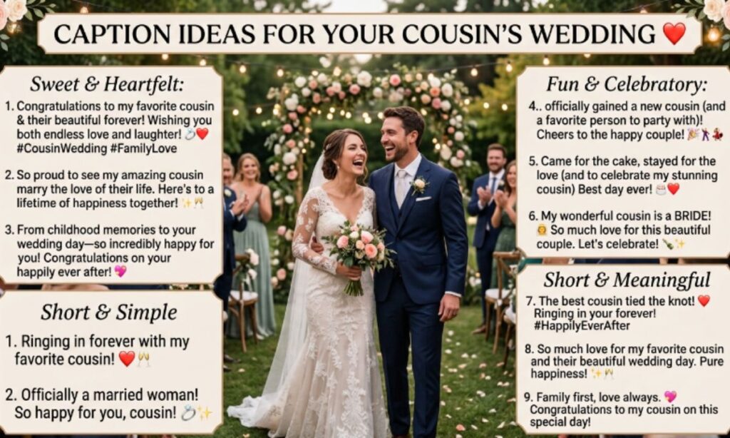 Cousin Wedding Captions for Instagram