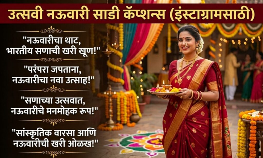Festive Nauvari Saree Captions for Instagram in Marathi