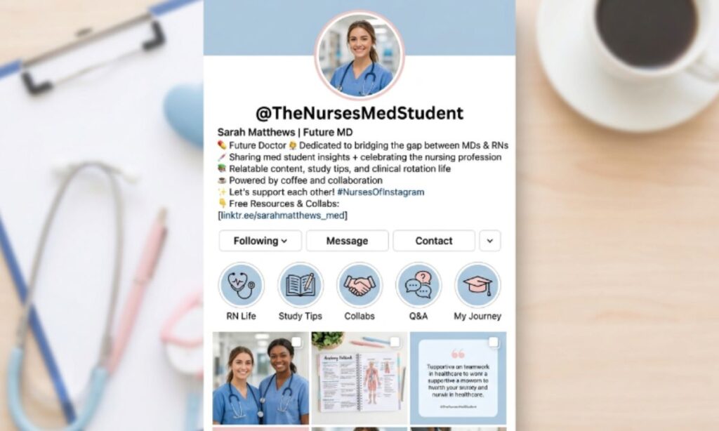 Medical Student Female Instagram Bio for Nurses