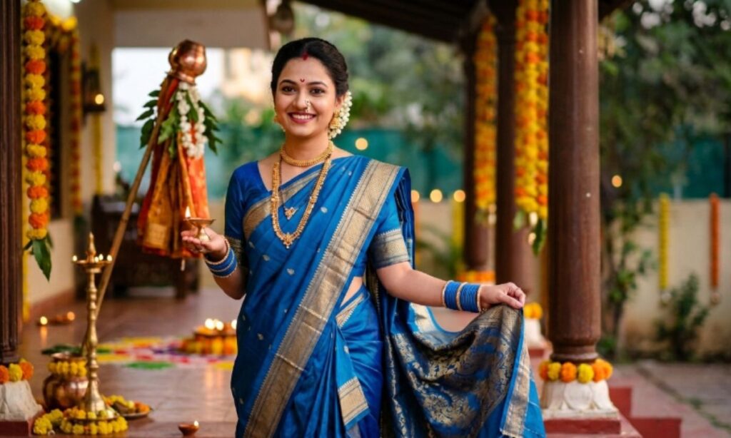 Nauvari Saree caption 