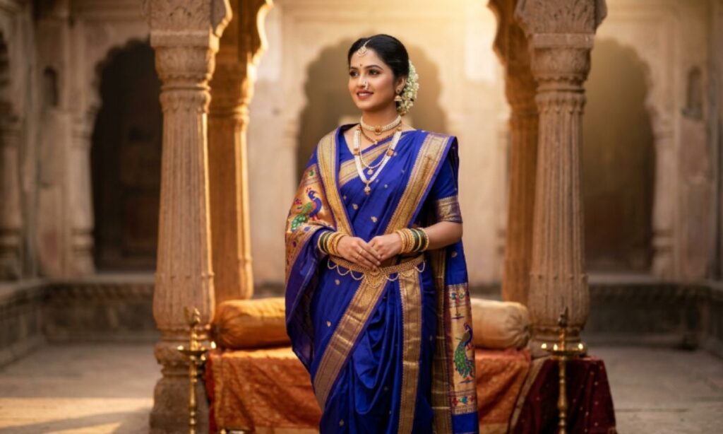 Royal Nauvari Saree Captions for Instagram in Marathi