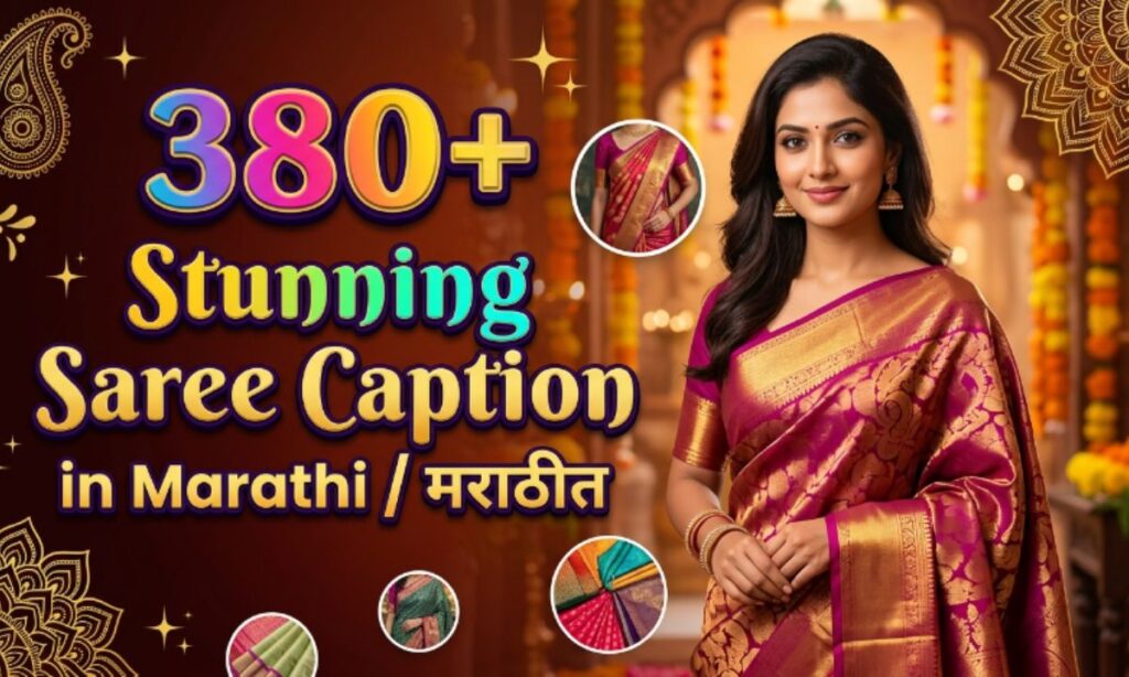 Saree caption Marathi