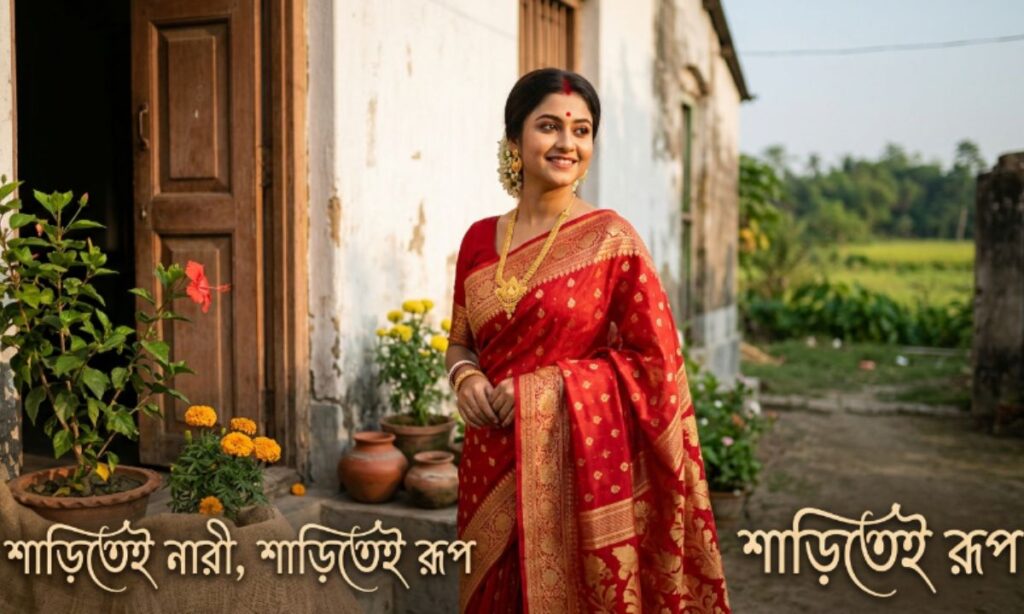 Saree caption in Bengali