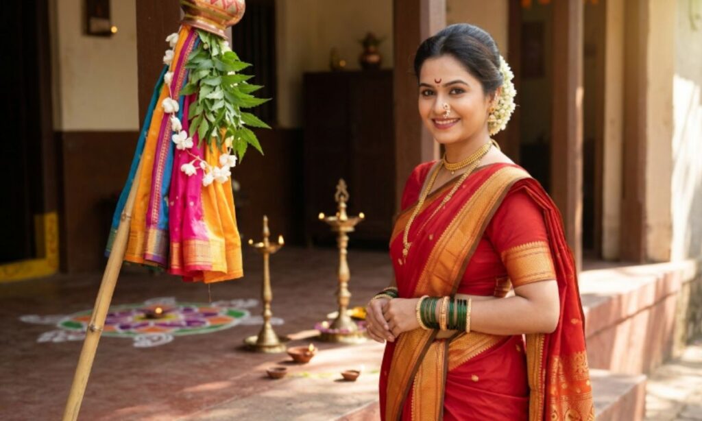 Short Nauvari Saree Captions for Instagram in Marathi