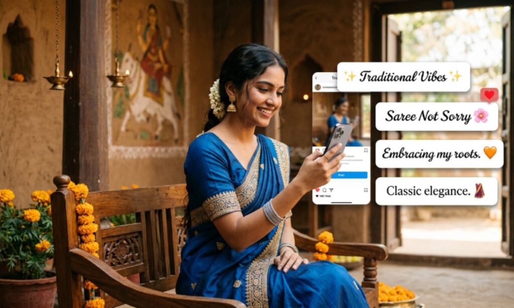 Traditional Look Captions for Instagram for Girl