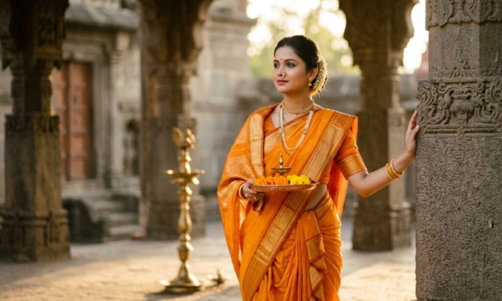 Traditional Nauvari Saree Captions for Instagram in Marathi