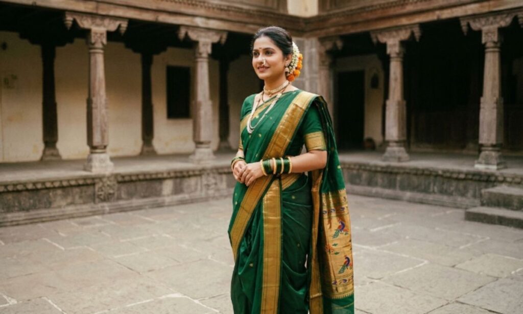 Traditional Saree Caption in Marathi