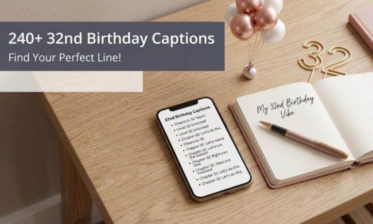 240+ 32nd Birthday Captions Epic Ideas to Celebrate in Style