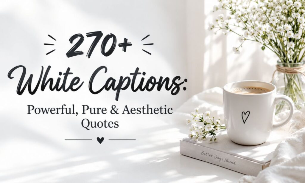 270+ White Captions_ Powerful, Pure & Aesthetic Quotes