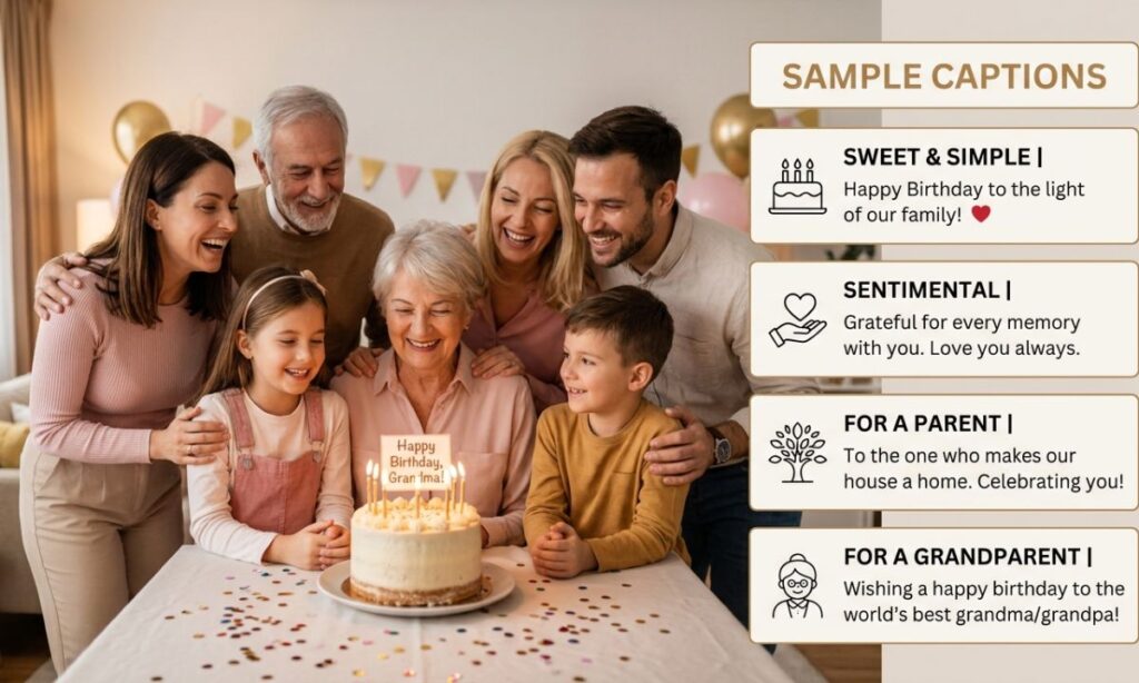 Heartwarming Birthday Captions With Family 