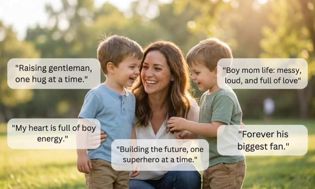 Popular and Trending Boy Mom Captions 