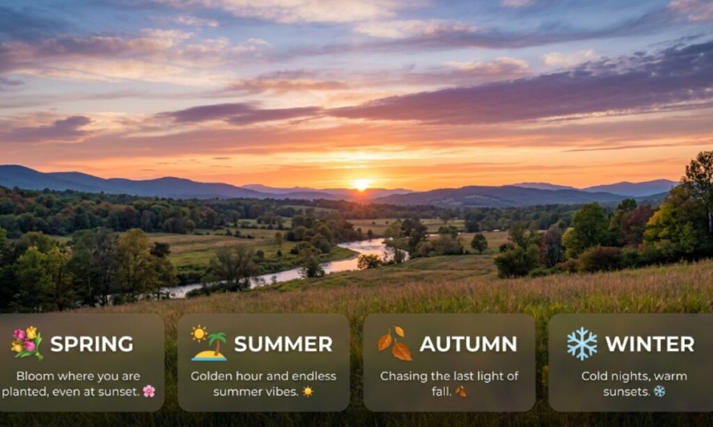 Seasonal Sunset Captions