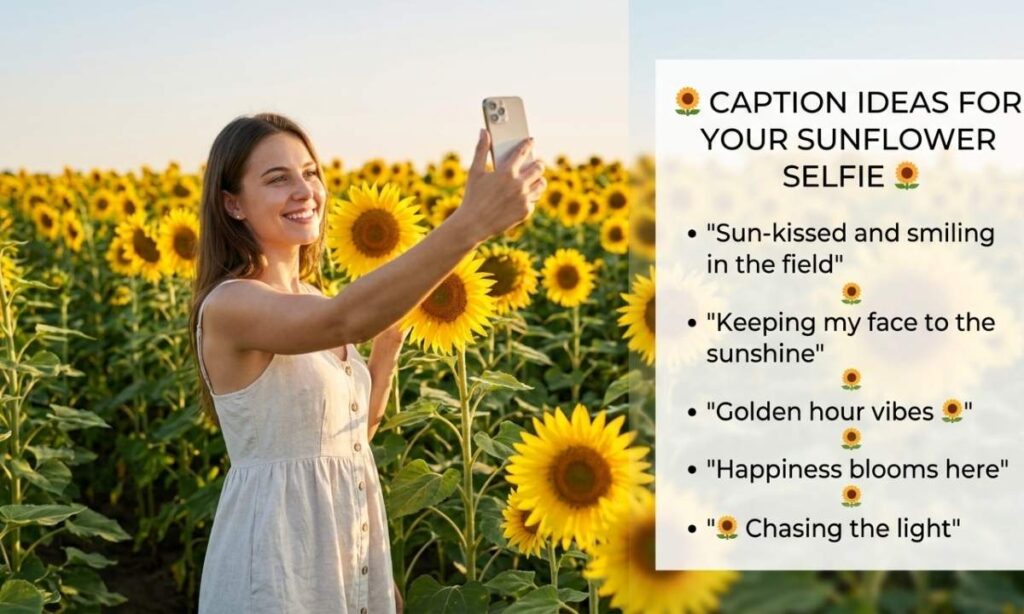 Selfie with Sunflower Captions