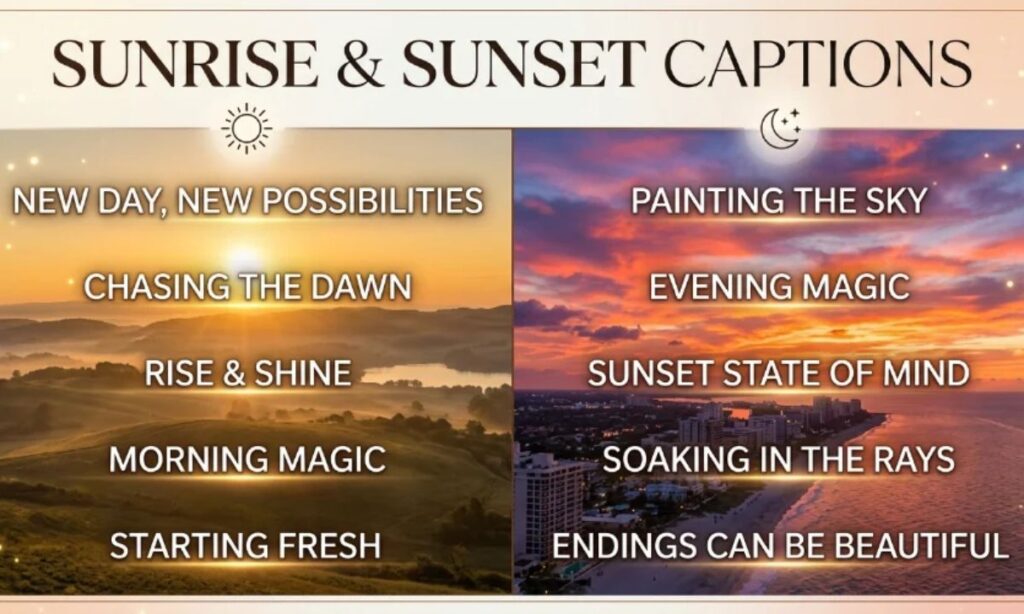 Sunrise and Sunset Caption