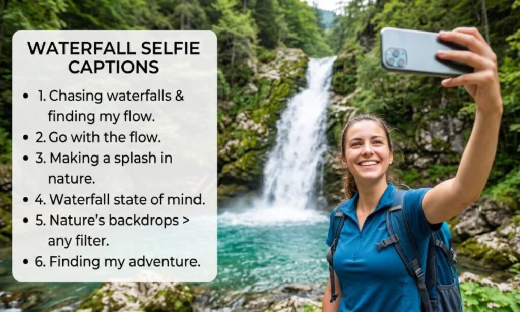 Waterfall Selfie Captions