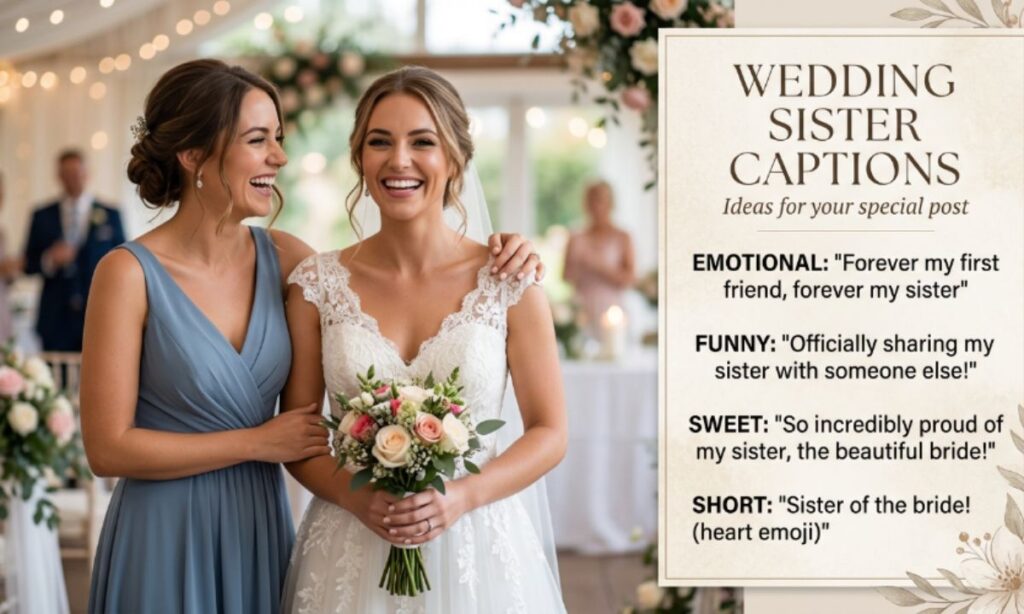Wedding Sister Captions