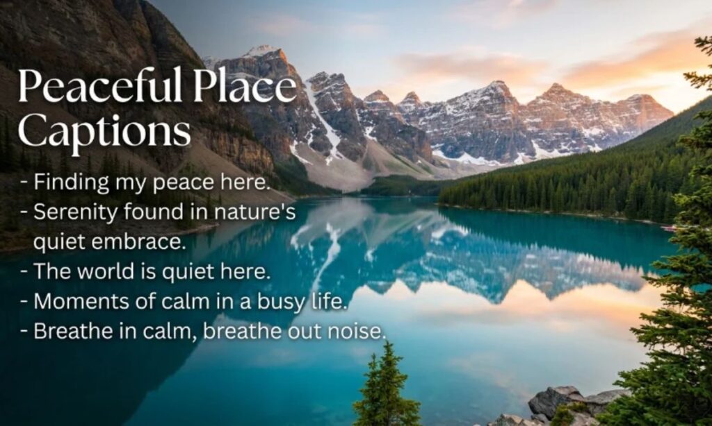What a peaceful place caption