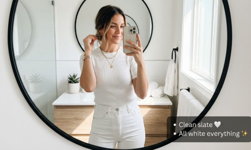 White Mirror Selfie Captions