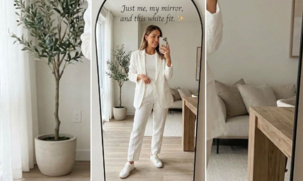 White Outfit Instagram Captions for Selfies 