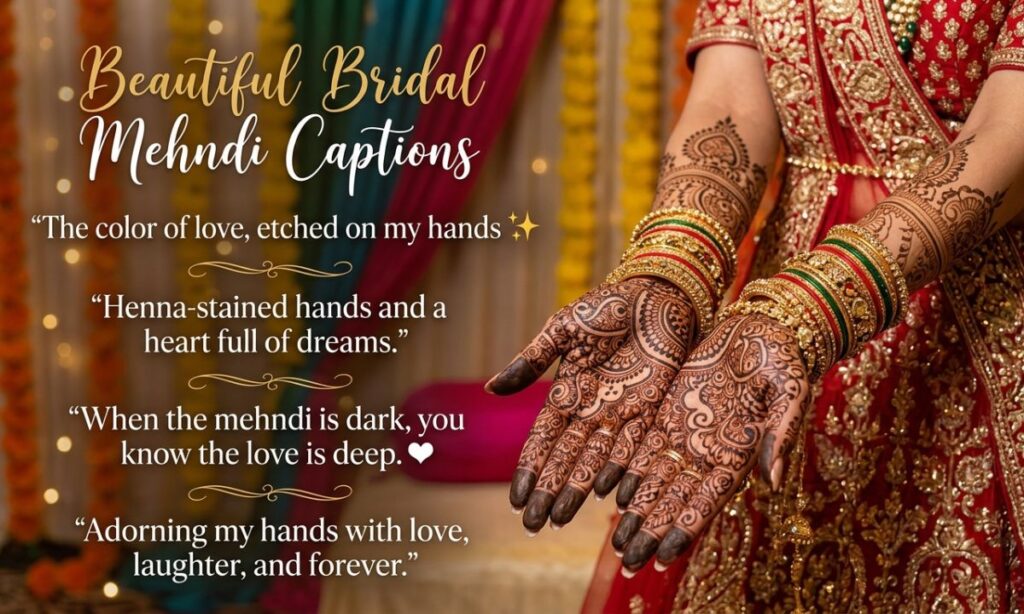 Beautiful Bridal Mehndi Captions