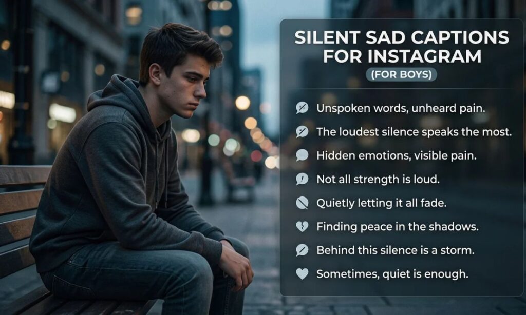 Silent Sad Captions for Instagram for Boys